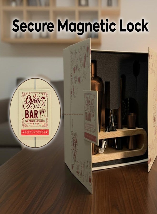 Perch O Holic Cocktail Shaker Gift Set |10-Piece Stainless Steel Bartender Kit with Mango Wooden Stand|Accessories for Home Bar|Gift Box for Winters, Birthday, Wedding,Anniversary,Christmas |Rose Gold - Image 5